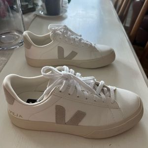 campo chrome free leather white natural veja sneaker size 7